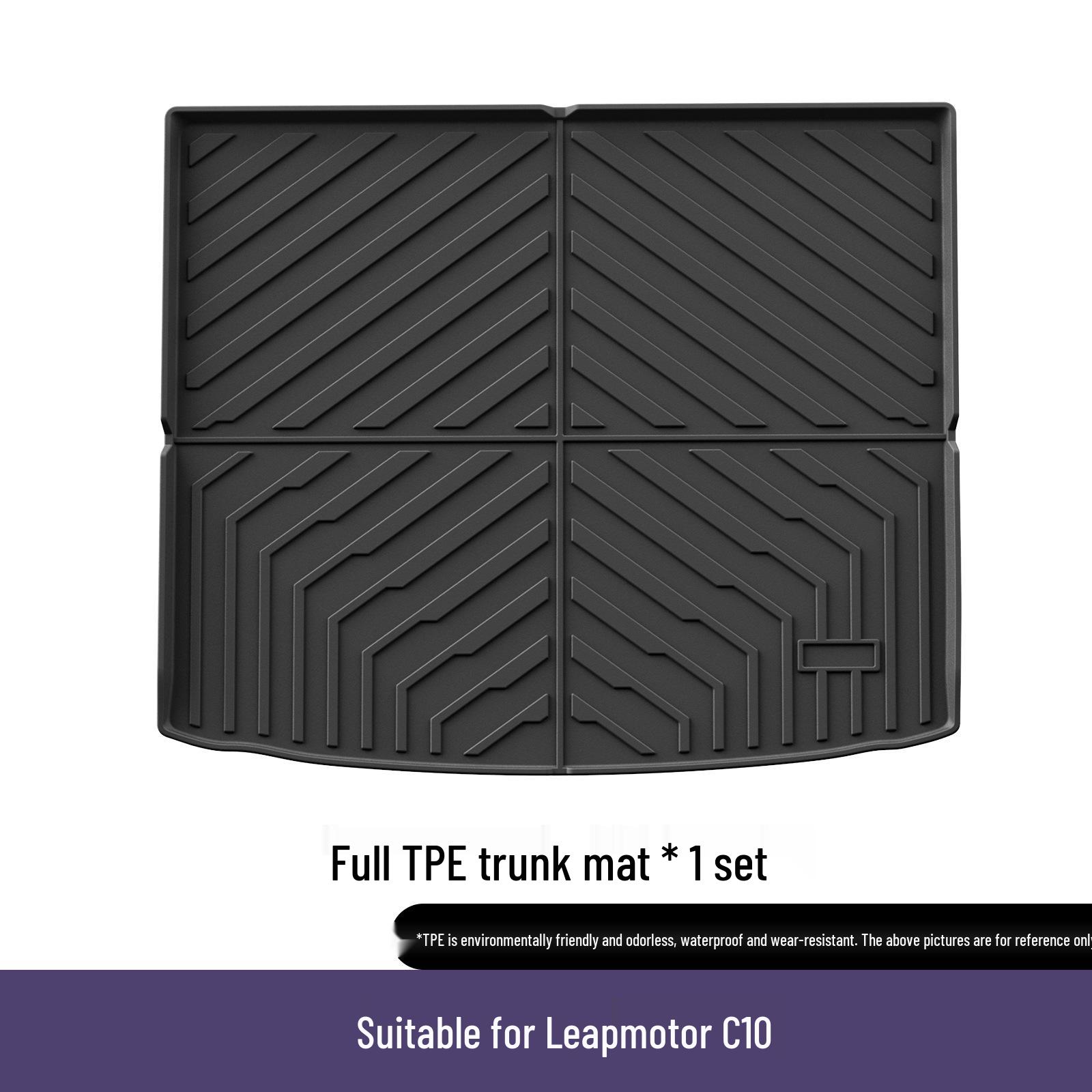 

Коврики TPE для пола Leapmotor C10 2024-25 (Пятиместный, Задний ряд, Двухслойный интерьер)