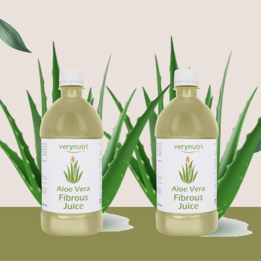 

Verynutri Aloe Vera Fibrous Juice Natural Fibre Helps Maintain Gut Health | 600ml 1.3lbs Each 2Pcs