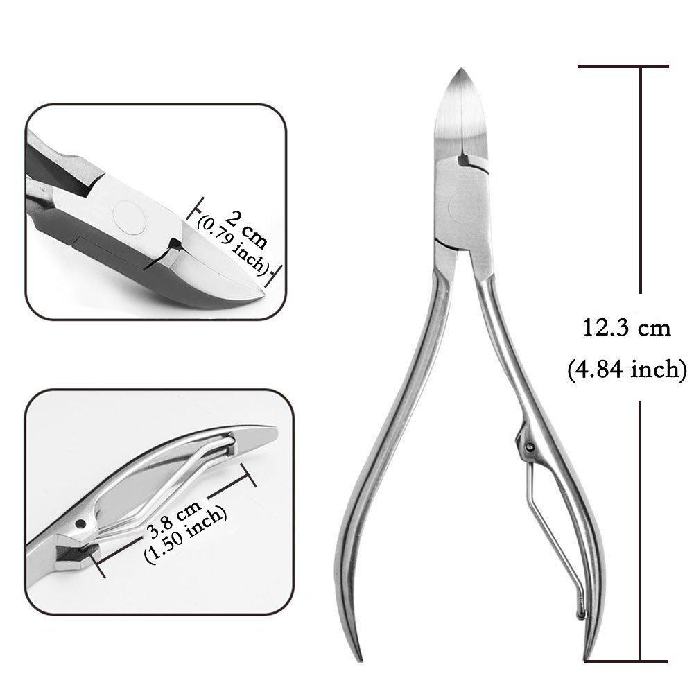 Stainless Steel Nail Care Set: Clipper, File, Cuticle Nipper, Ingrown Corrector, Pliers, Knife