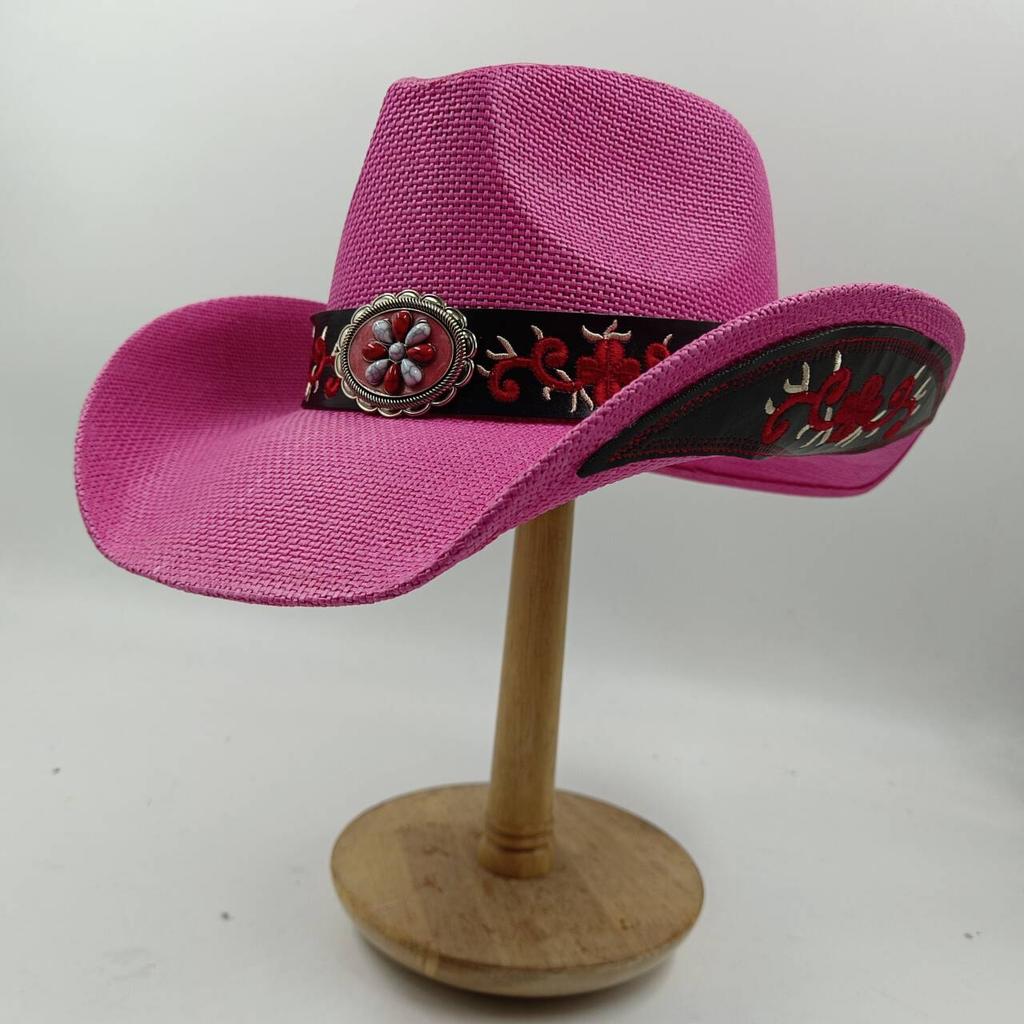 Light Color Cowgirl Hats For Women Straw Cowboy Hat Western Beach Straw Sun Hat With Shapeable Brim For Coastal Cowgirl Men Hats