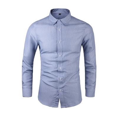 Spring and Autumn Long Sleeve Shirt Men's Business Casual Shirt Slim-fit Korean Youth Shirt