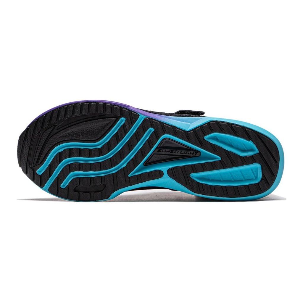 Li Ning Kids Versatile Non-Slip Shock Absorbing Low-Top Running Shoes Kids Running Shoes Black Purple YKFU070-3