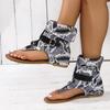 Fashion 2025 New Ladies Clip Toe Flat Roman Comfortable Sandals Belt Large Size High Top Cool Sandals Wedge Slip On Sandals for Women