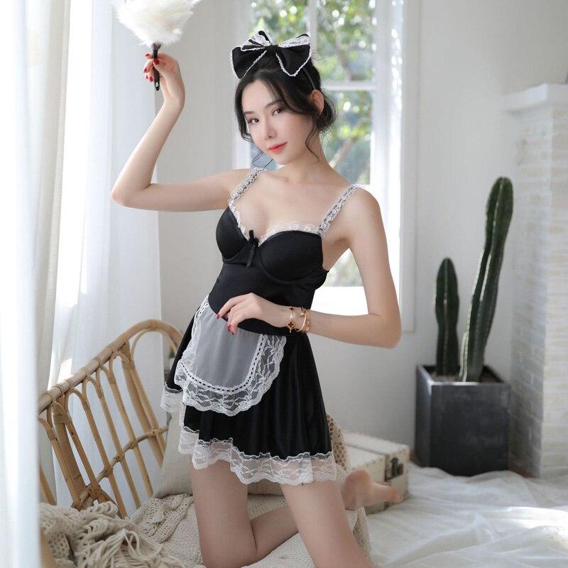 Maid Sexy Anime Cosplay Costume Servant Stage Clothes Erotic Outfit for Women Sling Wrapped Chest