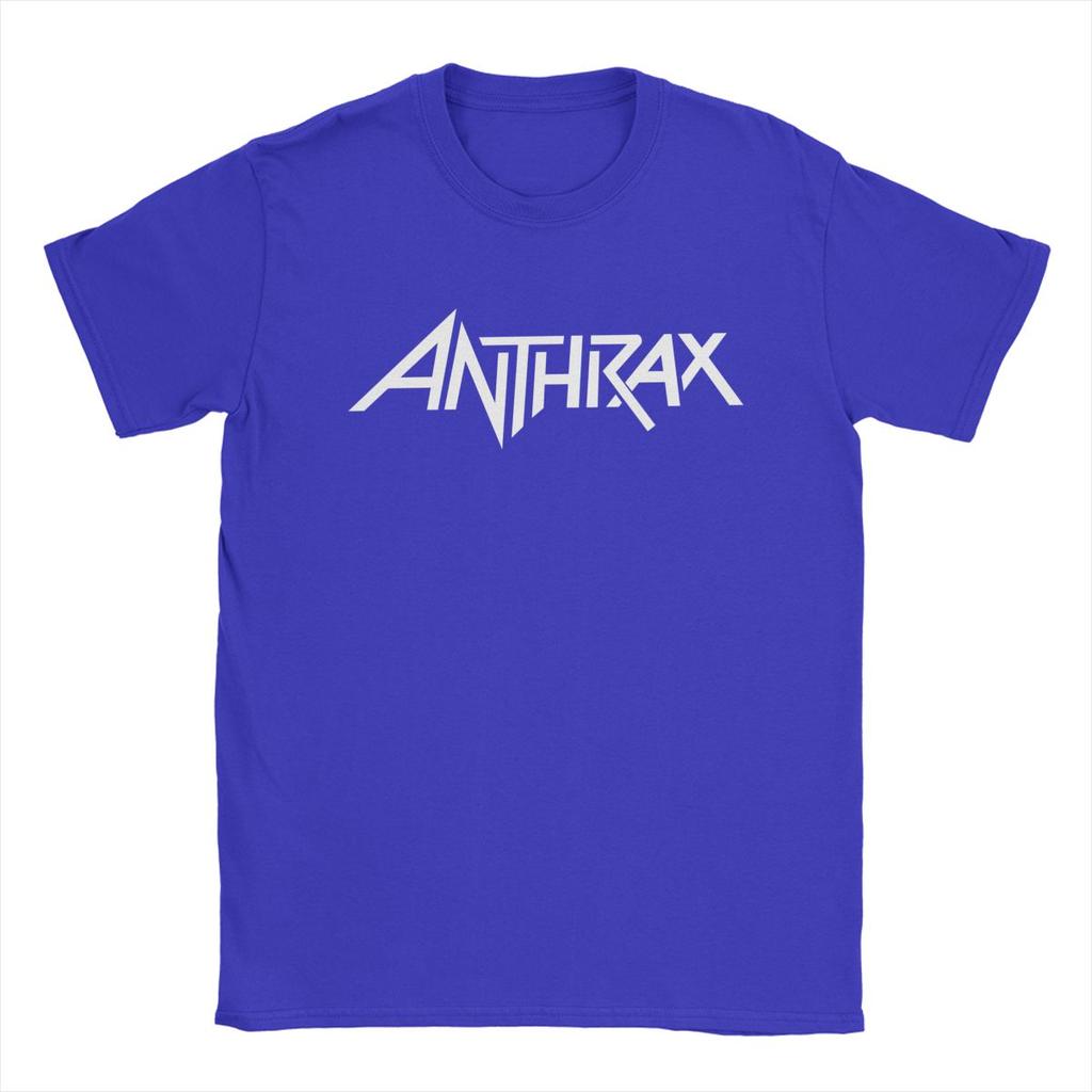 Men Anthrax Logo T Shirt Band Pure Cotton Clothes Novelty Short Sleeve O Neck Tee Shirt Original T-Shirt