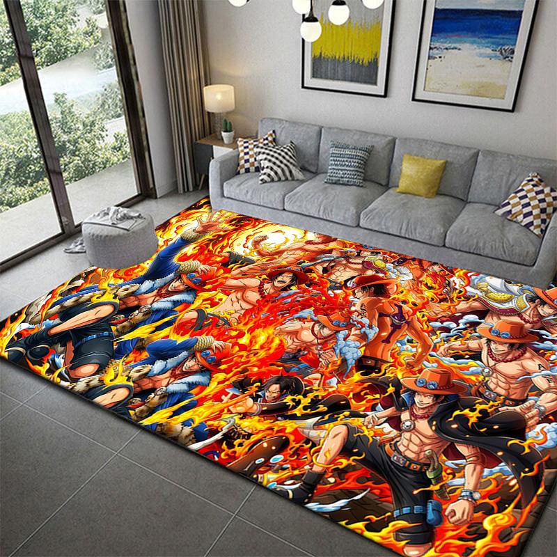 One Piece Fishman Island Pattern Rug Soft Non-Slip Carpet for Bedroom Living Room Decor 60x90cm