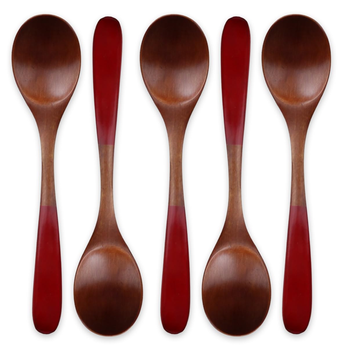 

Wooden Set of Current Model J-kitchens Multi-Spoons, Large, Red, 5, 18.5x3.8cm,