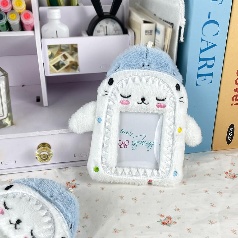 Shark Creative Adorable Cat Plush Card Holder For Instant Photo Display And Id