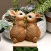 Waterproof Sculpture Resin Ornaments Cute Courtyard Accessories  for Patio Balcony Yard