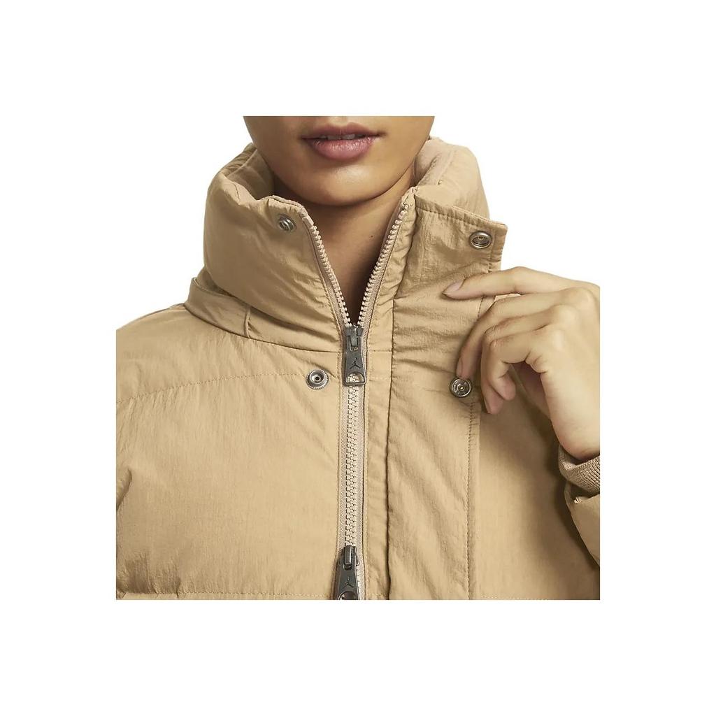 Jordan Logo Zip Long Sleeve Cotton Jacket Women jackets Dark-Mahogany-Brown DQ9752-258