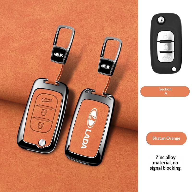 Zinc Alloy Leather Car Key Case Key Case LADA Vesta Granta XRay Kalina Priora Sedan Sport Key Case Folding Key Car Key Case