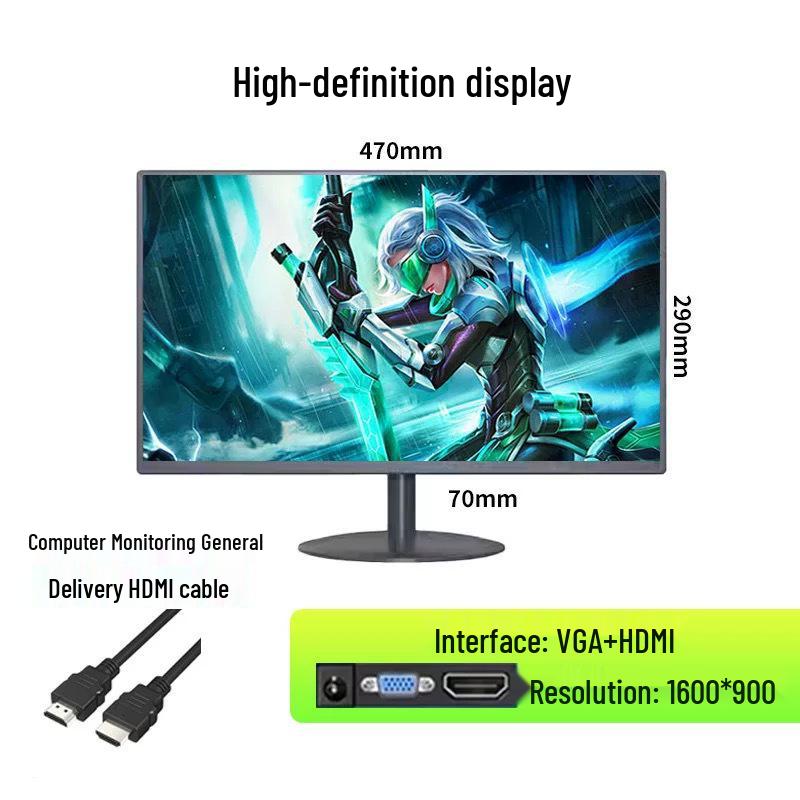 Ultra-thin HD LCD Desktop Monitor: 19, 20, 22, 24, 27-inch 4K Screen