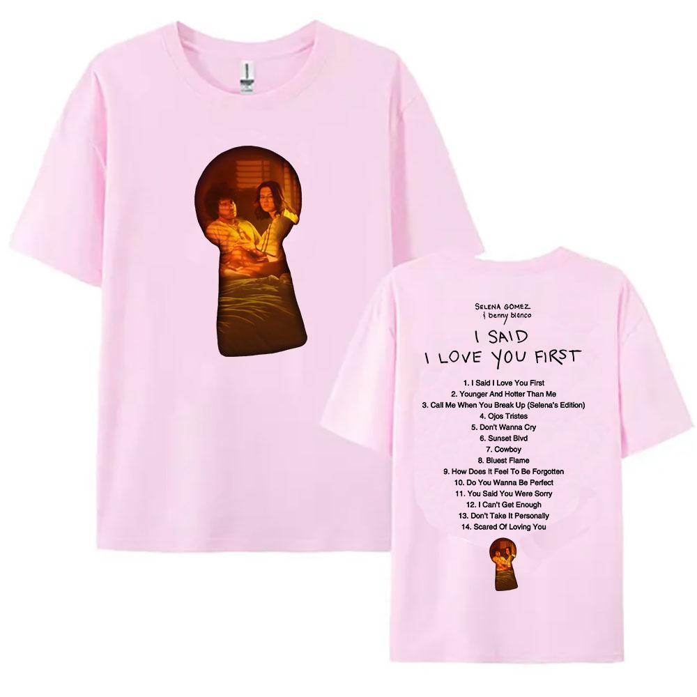 Řekl jsem, že tě miluji První album 2025 Tričko Selena Gomez & Benny Blanco Potisk Tričko Letní Bavlněná Trička Módní Topy s Krátkým Rukávem