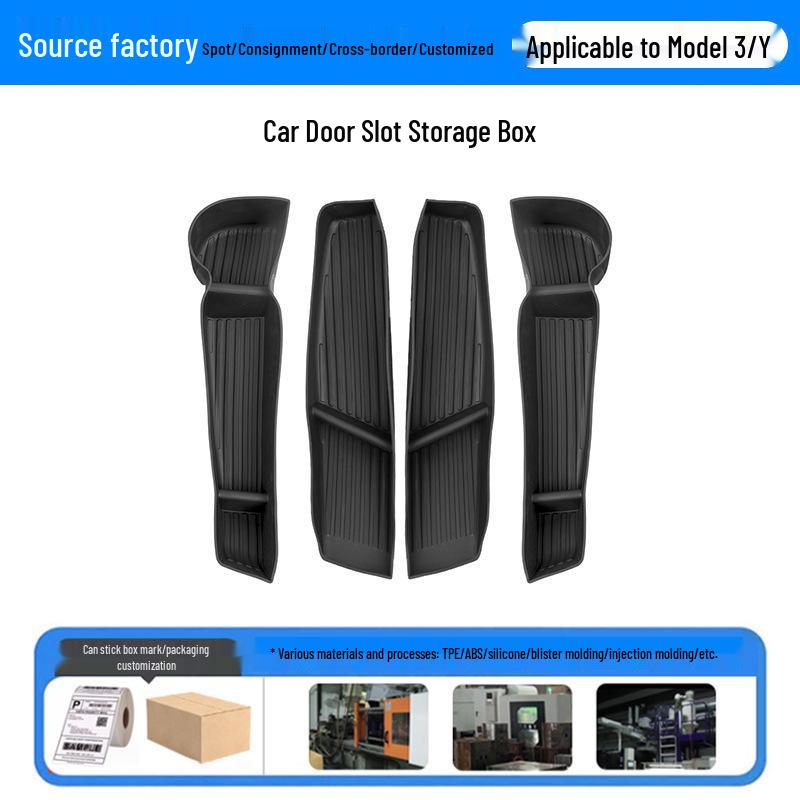 Tesla Model 3/Y Door Slot Storage Box - Interior Mat Organizer.