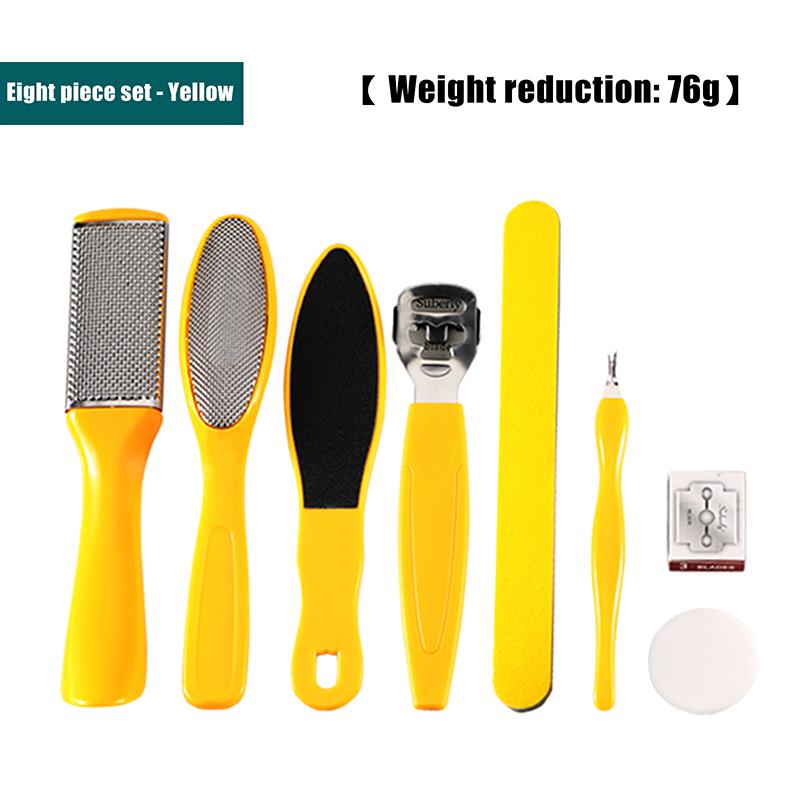 

Педикюрный набор для пилинга и отшелушивания мозолей, щетка для чистки ног из нержавеющей стали, двухсторонняя педаль для ухода за ногами, камень 8Pcs жёлтый