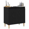 Wall Mounted Bathroom Sink Cabinet with Door Black Oak Effect 58 X 33 X 60 Cm
