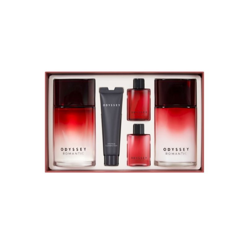 ODYSSEY Romantic The Classic Mens Skincare Gift Set Toner 130ml Lotion 130ml 5pcs Full Care Kit