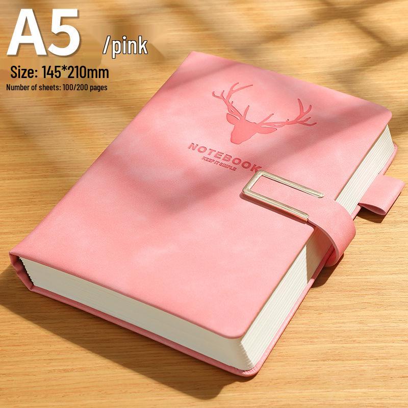A5 Thickened Buckle Notebook: Simple Student Diary & Business Meeting Record 