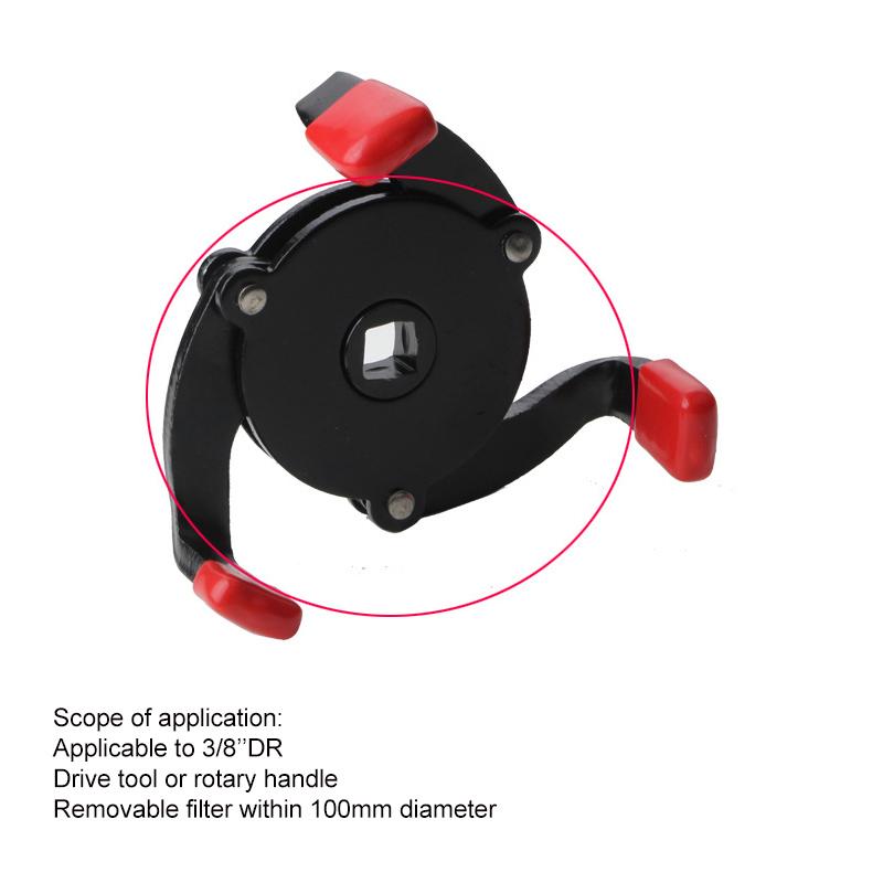 Instrument universal de înaltă calitate pentru filtru de ulei, cu 3 fălci, 60-100 mm, pentru repararea mașinii, instrument reglabil pentru îndepărtarea filtrului de ulei, interfață specială