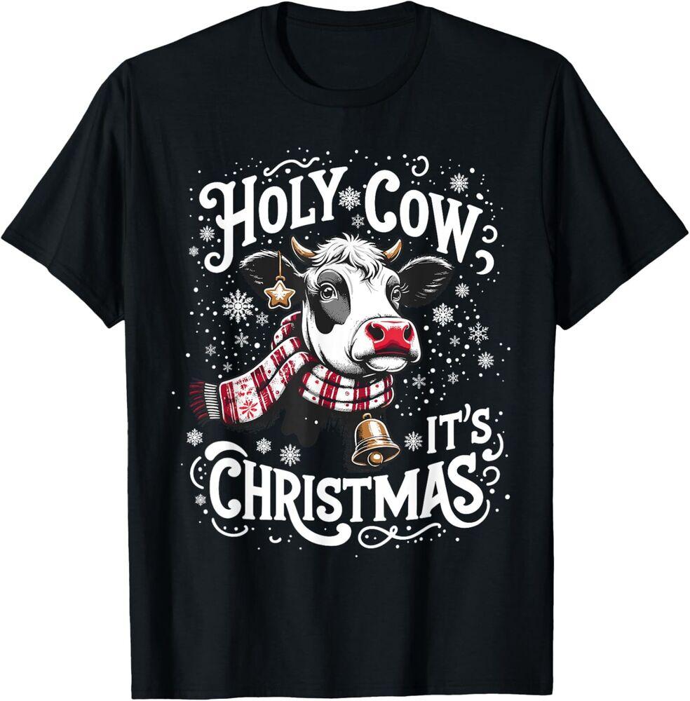Holy Cow It s Christmas Funny Cow Lover Farm Animal Costume T-Shirt Unisex T-Shirt XL