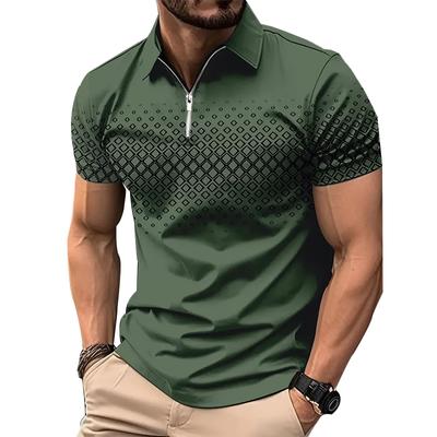 Kurzärmeliges modisches Poloshirt mit Reißverschluss für Herren.