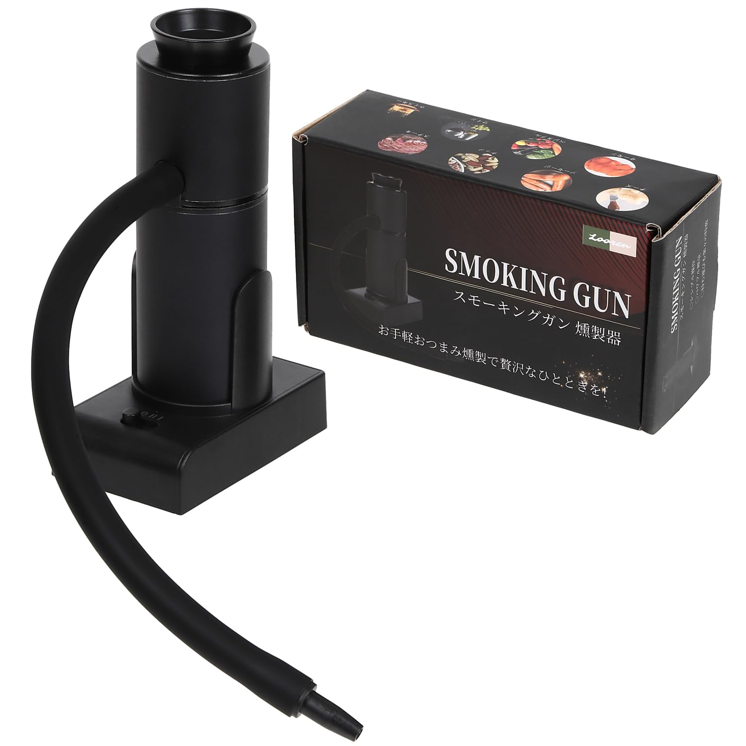 

Looren High-Power Smoker Smoking Gun, Home Use, Outdoor, Camping, Portable Cold Smoking, with Wood Chips & Maintenance Kit (Black)