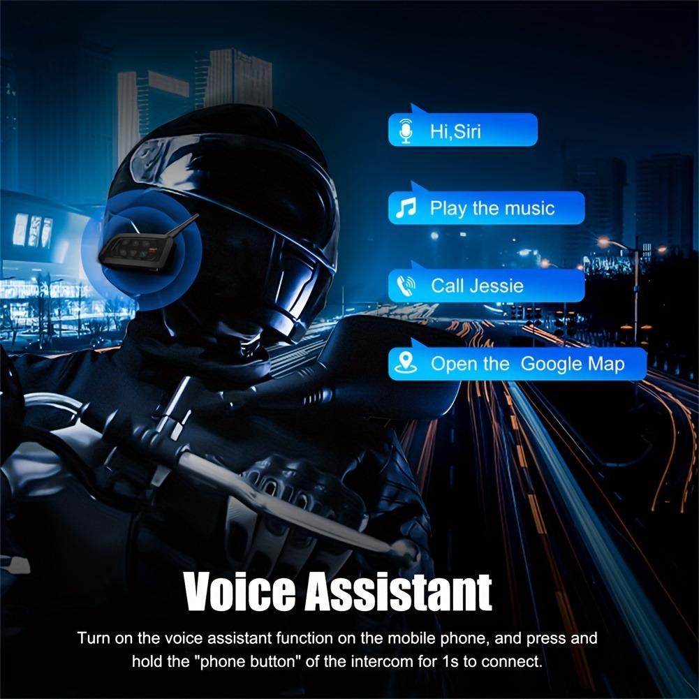 Motorcycle Helmet Bluetooth 5.1 Intercom with 1500m Range, 18h Talk Time, CVC Noise Cancelling & Waterproof Design
