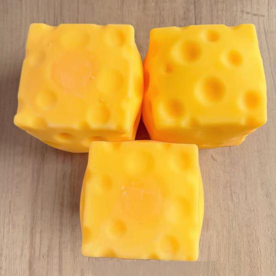 Large Cheese Squeeze Toy Stress Relief Cheese Block Fidget Toy Relaxation Focus Aid Stress Ball Simulated Cheese Cube Sensory Toy