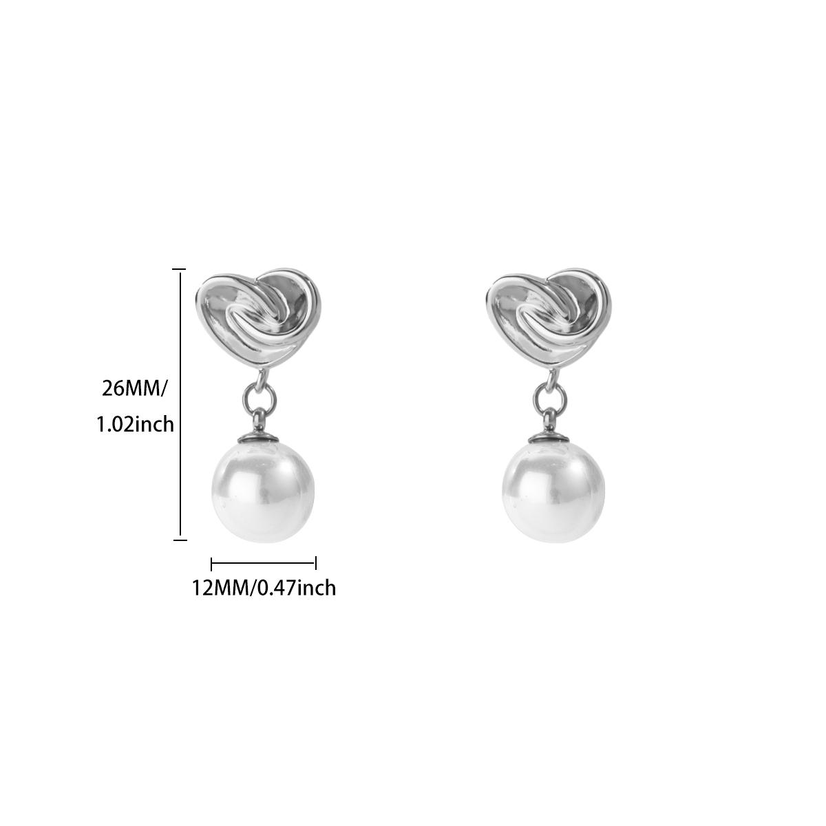 

French Style knotted Heart Imitation Pearl Stud Earrings 18K Gold-plated Earring Wedding Party Jewelry Accessories 2026 New in