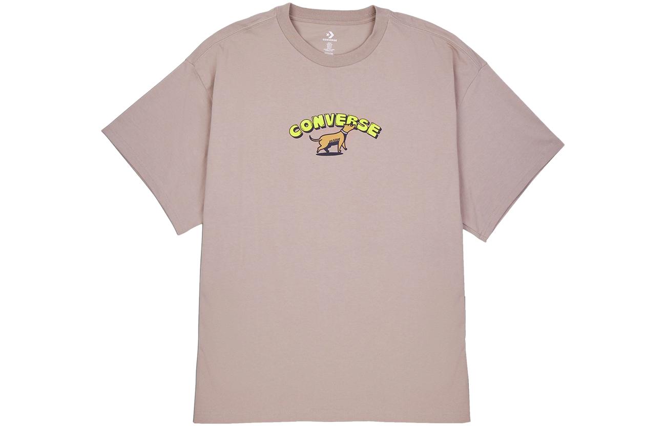 Converse T Shirts Unisex Khaki Crew Neck Moderate Straight Fit 10026151-A03 100