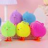 Glowing Fuzz Chick Toy Stress Relief LED Light-up Fuzz Ball Squeeze Toy Anxiety Reduction Portable Travel School Office Fidget Toy