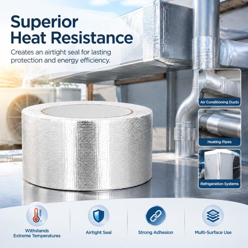 Multi-Purpose Fiberglass Tape 2 Inch x 66 Ft Thermal Insulation Tape  Dryer Vents