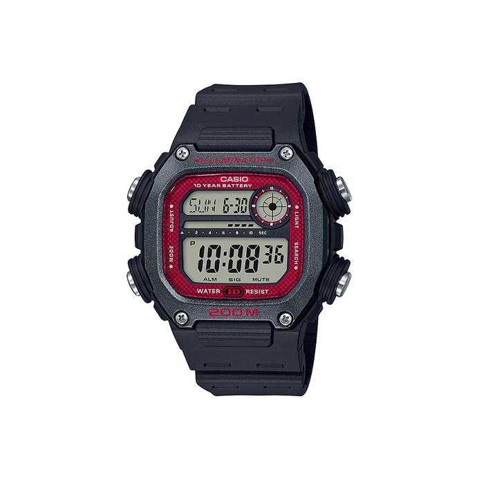 

Casio Youth Series Digital Standard Retro Street Ten Year Power Digital 200 Meters Waterproof Sports Quartz Watch Men watches Red DW-291H-1B Red Watch Dial
