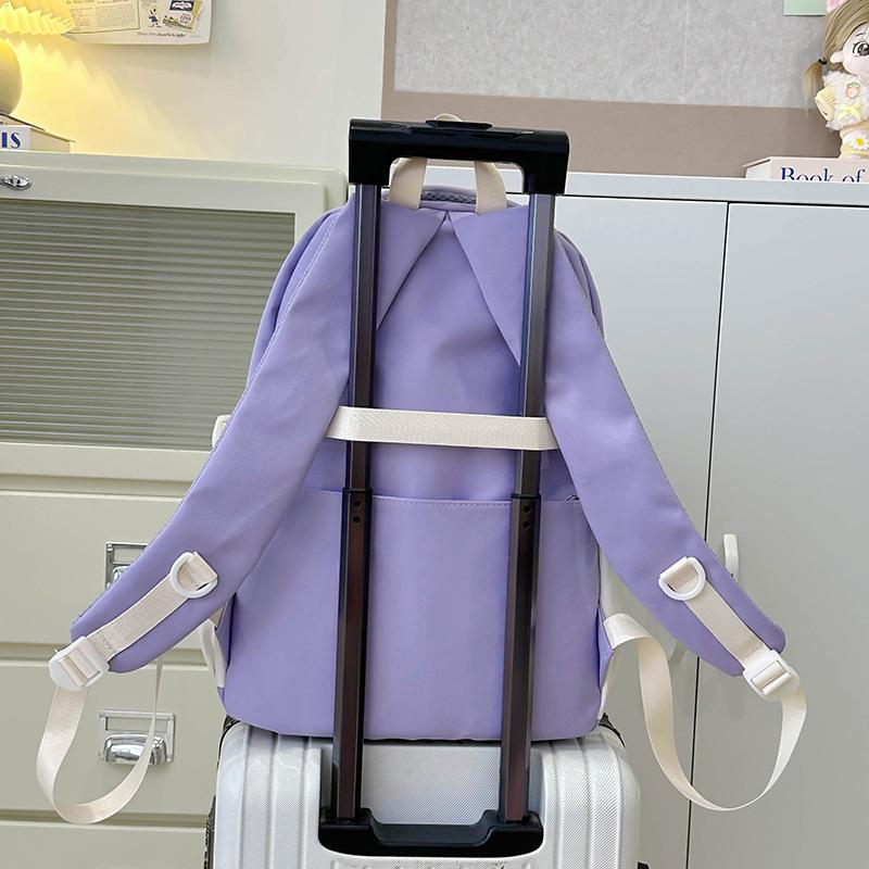 style versatile girl cute backpack contrasting color splicing primary and secondary school students lightweight backpack