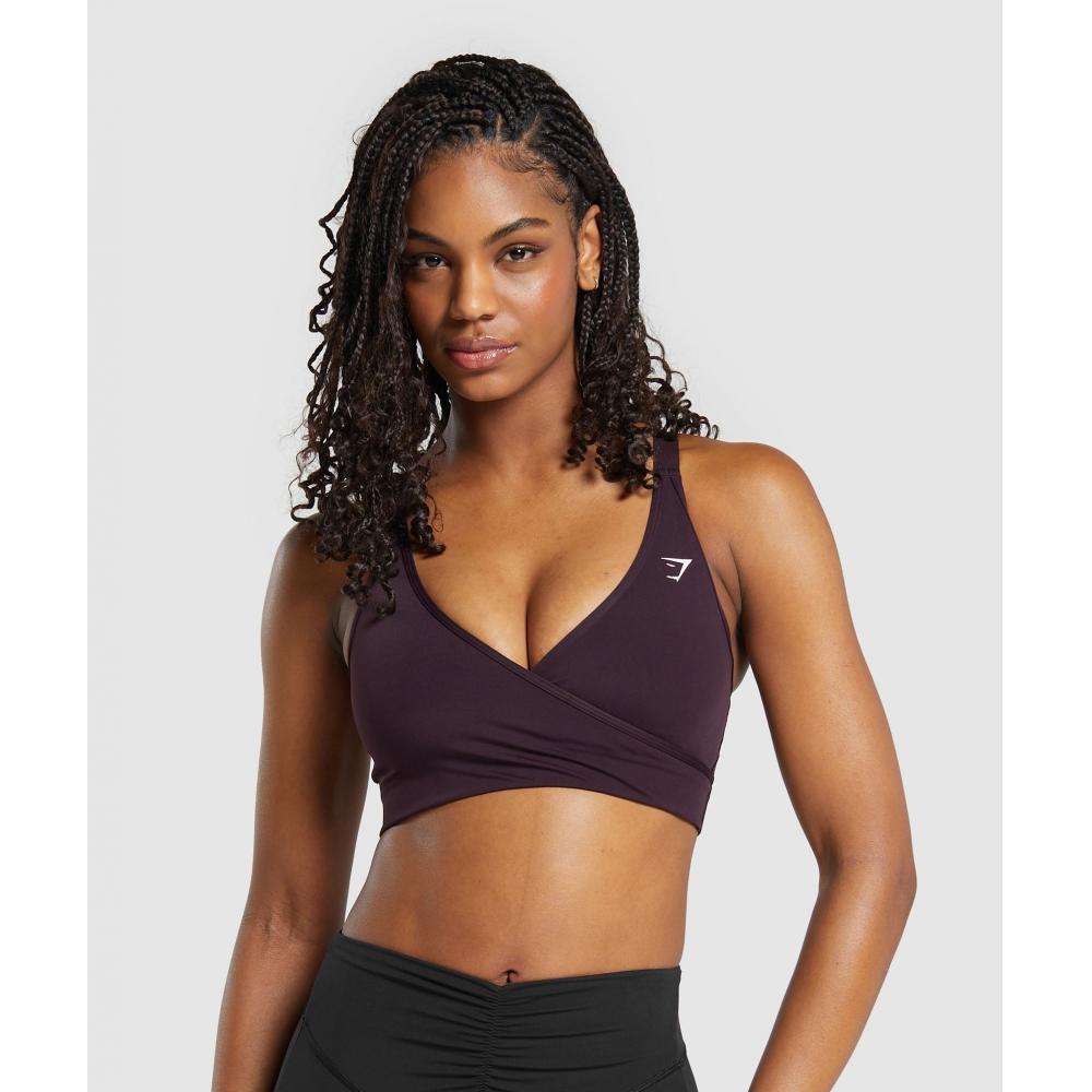 

Gymshark Спортивный бюстгальтер Wrap Plum Brown B9A1A NBZN XXS
