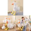 Cute Swan Plush Toy Crown Duck Doll Stuffed Animal Puppet Child Comfort Sleep Pillow