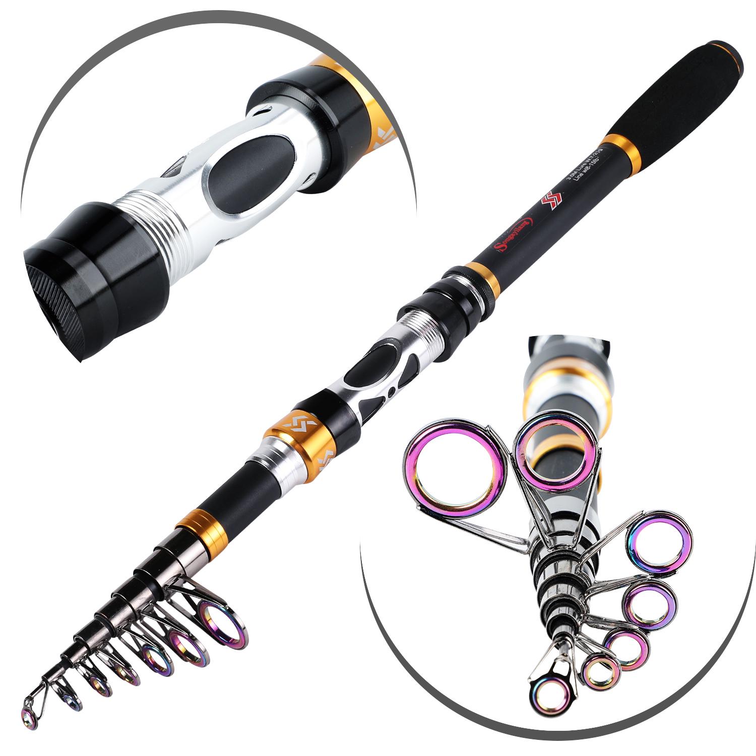 

Спиннинговая удочка, телескопическая удочка из углеродного волокна, портативная удочка, удочка для окуня, уличная рыбалка 1.8m