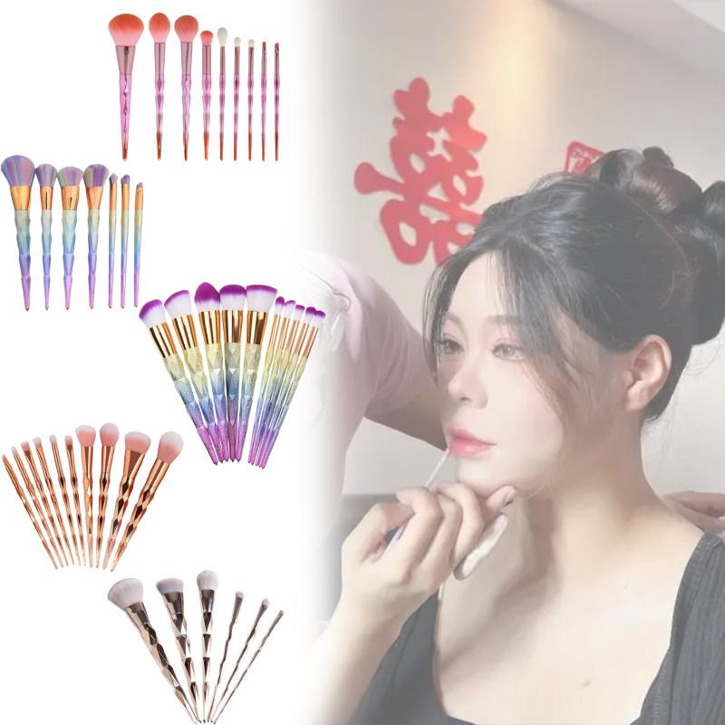 10 Girl Piece Makeup Brush Set Gradient Finish Durable Plastic Supplies Handles