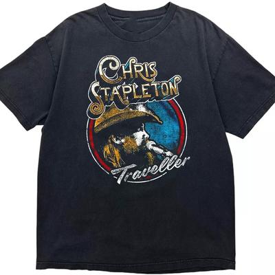 Vzácné bavlněné pánské tričko Chris Stapleton Všechny velikosti 9D761 Unisex