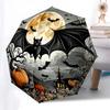 Halloween Bat Full Moon Pumpkin Decorative Sticker Decal for Car Laptop Tablet Phone Case Umbrella, Cute Umbrella with Cute Design, Portable 3-Fold Co