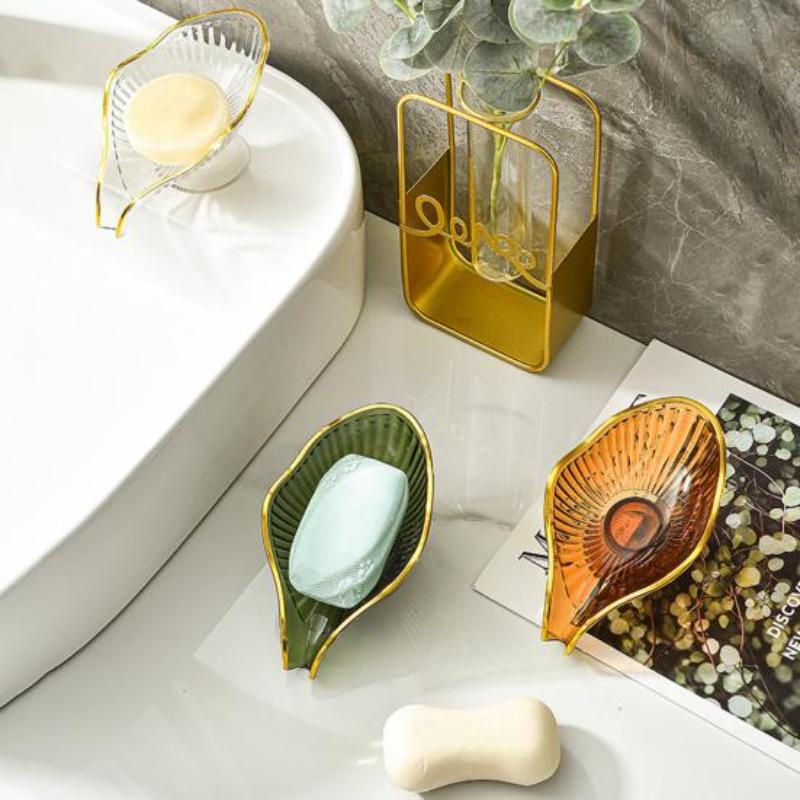 1Pc High-end Soap Holder Contrast Color Storage Soap Self Draining Anti-crack Leakproof Soap Box Bathroom Stuffs