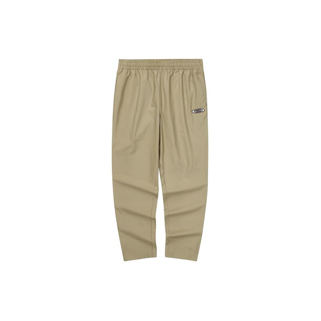 Skechers Solid Color Mid Waist Comfortable Straight Leg Casual Pants Men bottoms Rock-Beige L224M055-00V8