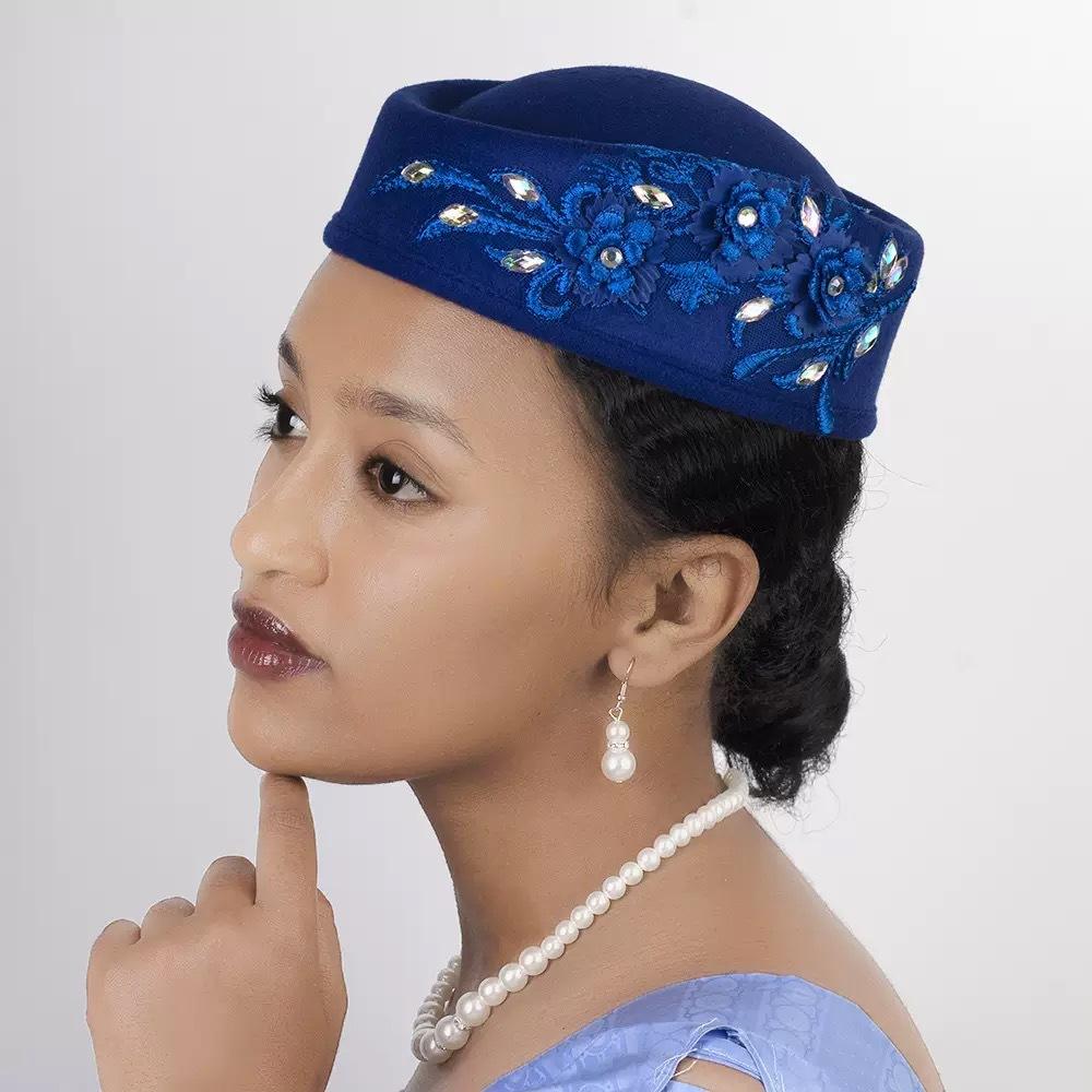 JYL TS DIY Cross Border New Elegant Velvet Cap Sequin Square Muslim African Hat
