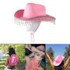 Pink West Cowboy Hat Western Cowgirl Women Girls Rhinestones Cowgirl Hat Carnival Party Cap West Costumes for Adults