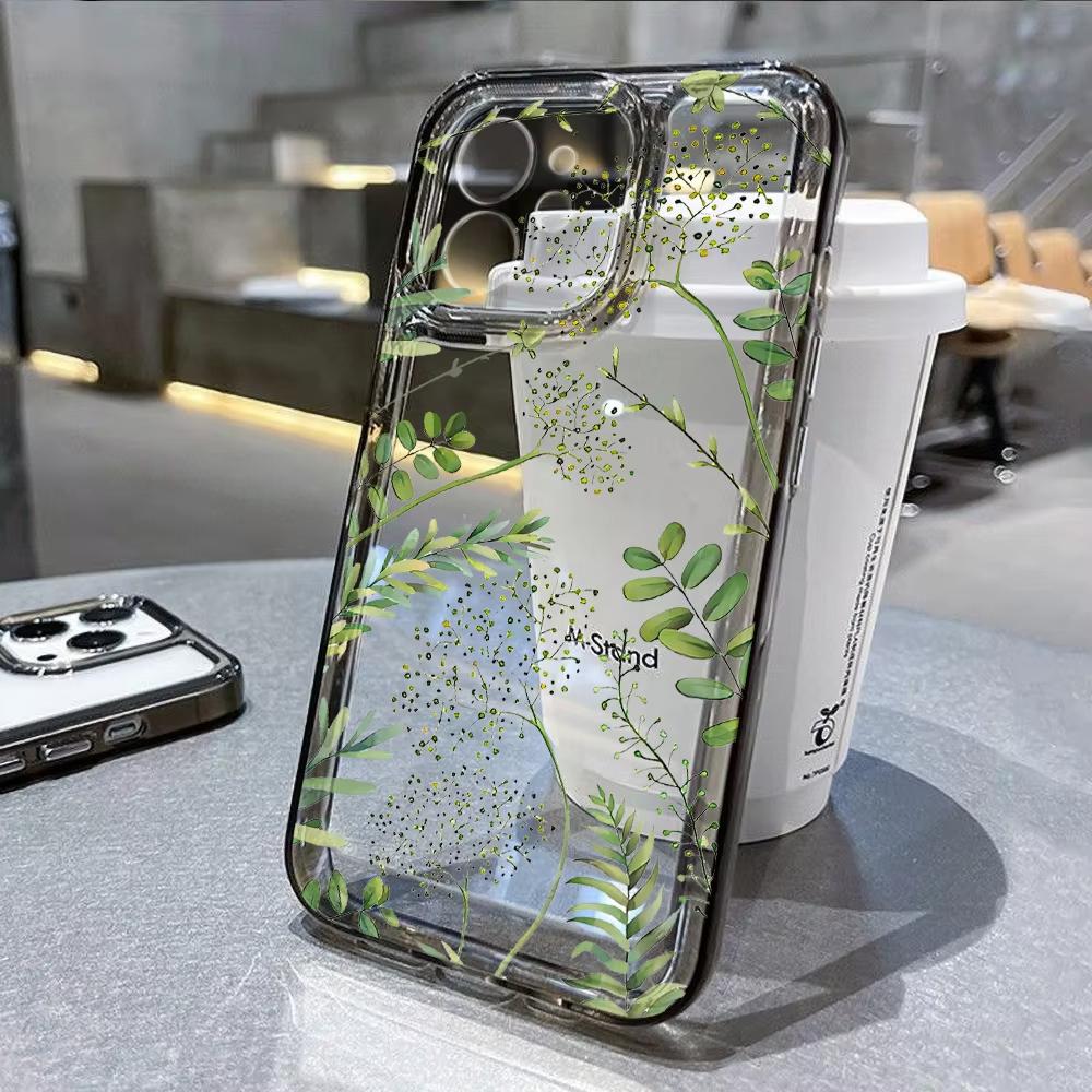 Abstract Plants Flower Phone Case For iPhone 16 Pro Case iPhone 13 15 11 12 14 Pro Max 16e 8 7 Plus XR XS X SE Clear Soft Cover