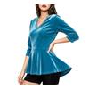 Women's Vintage Velvet Long Sleeve Tunic Top for Casual Wear and Everyday Outfits