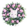 Easter Bunny Wreath Hanging Artificial Decorative Easter Wreath with Eggs for Spring Front Door