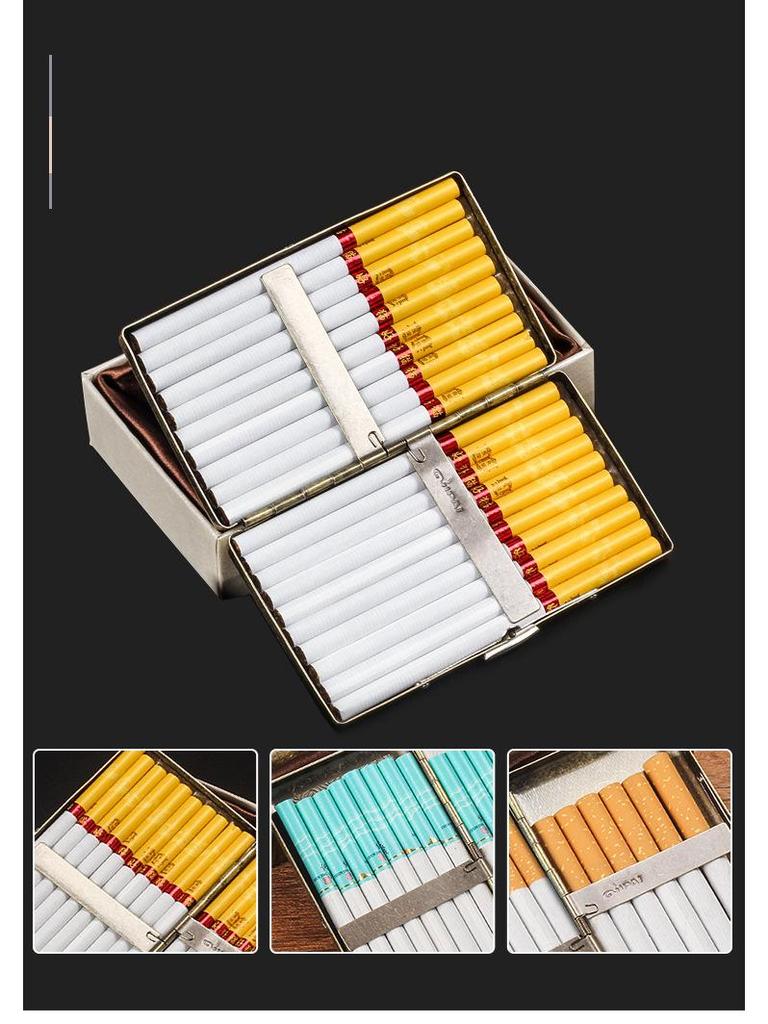 Retro Bronze Slim Cigarette Case for Men & Women - Holds 20