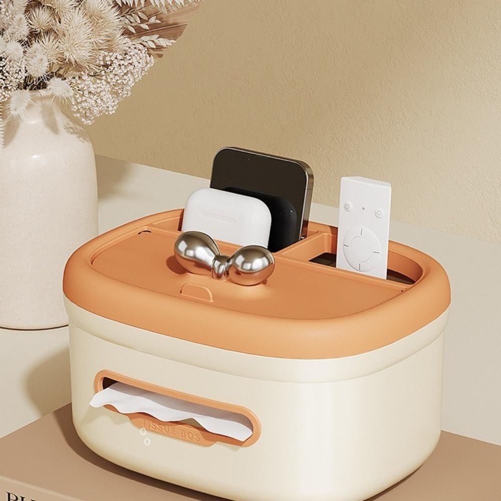 

Household Tissue Box Anti-Slip Base Desktop Storage Box Remote Control Storage Box Bedside Table червоний