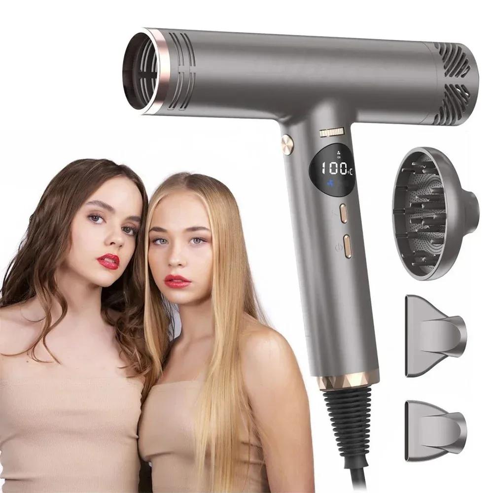 Professioneller Haartrockner 10000 U/min LCD-Anzeige Starker Wind Doppelte Lufttemperaturregelung Negative Ionen High-Speed Styling-Werkzeuge